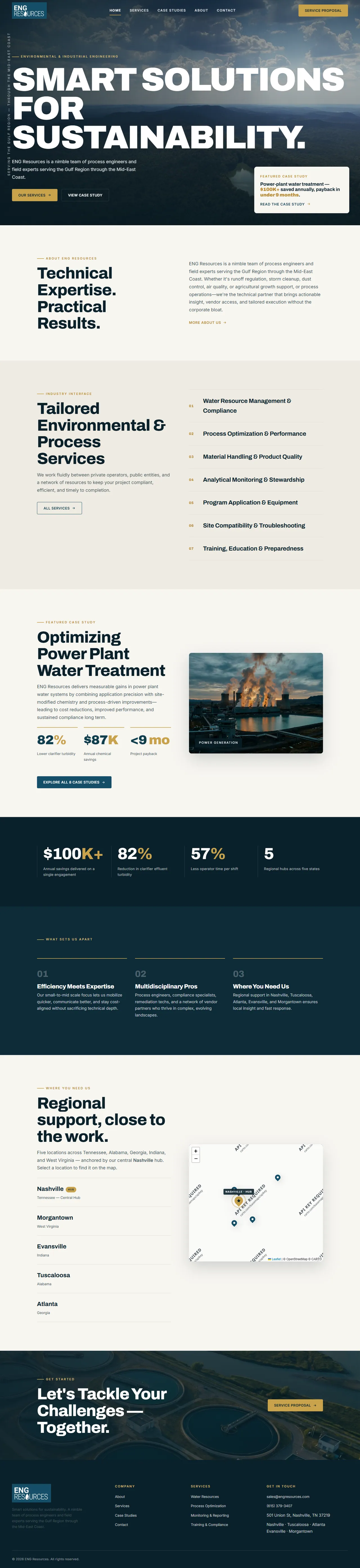 Environmental Engineering website, full page