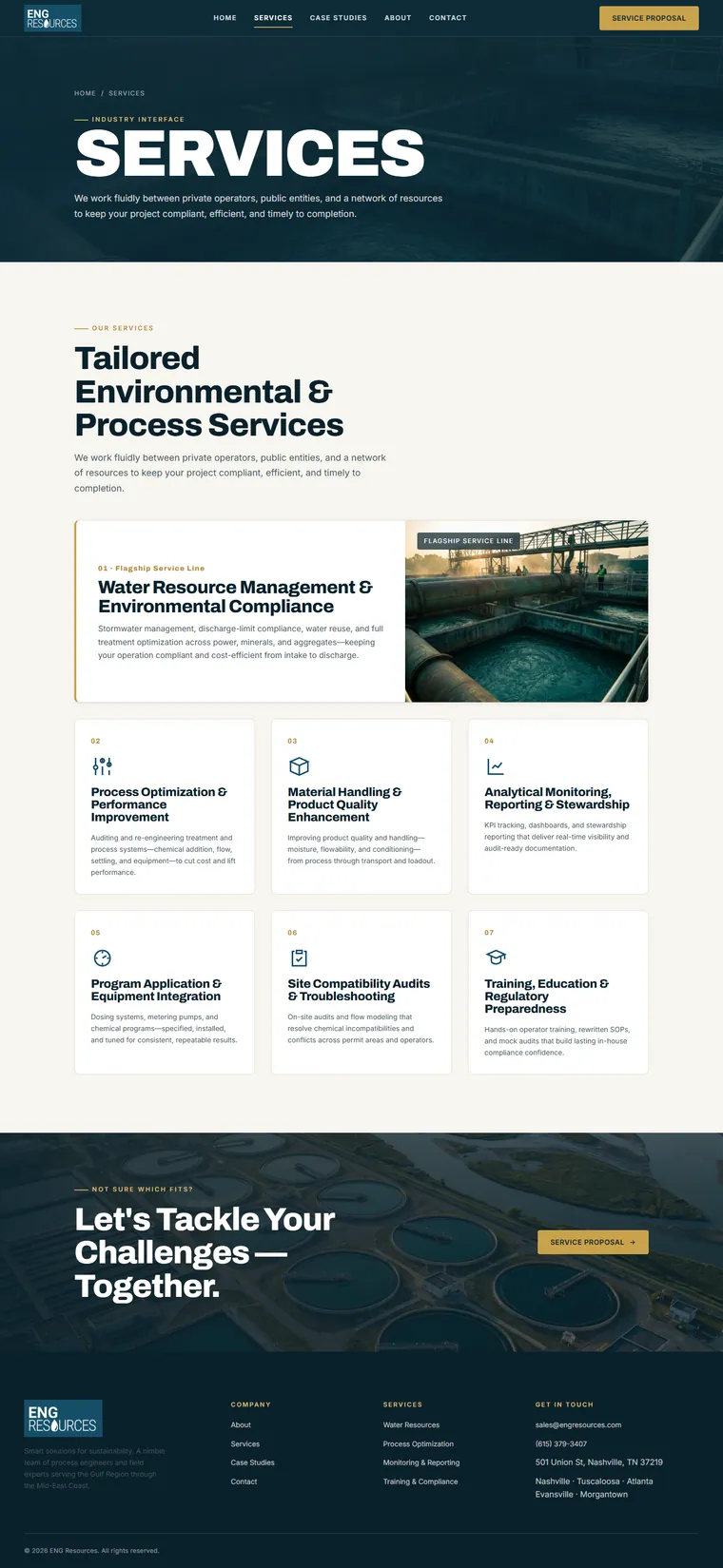 Services page
