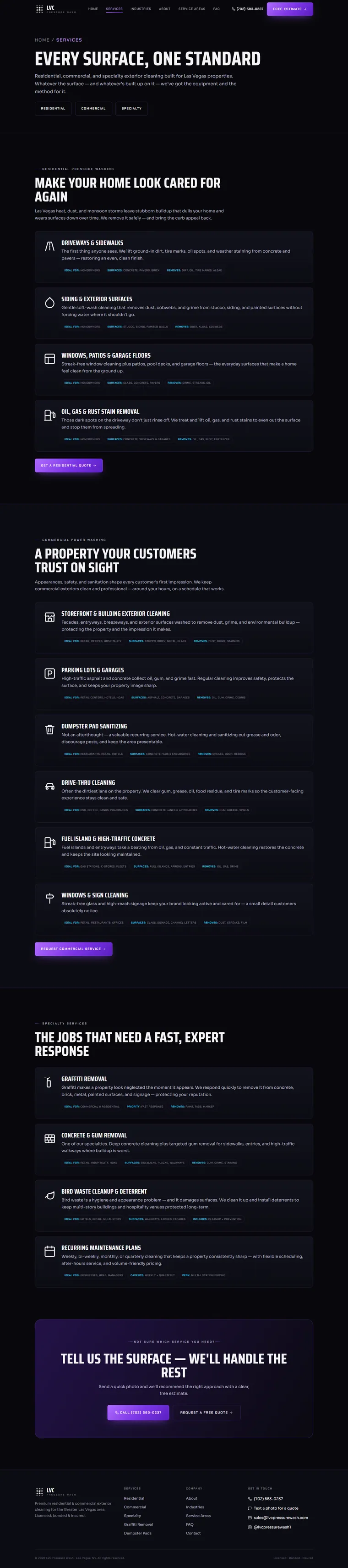 Services page