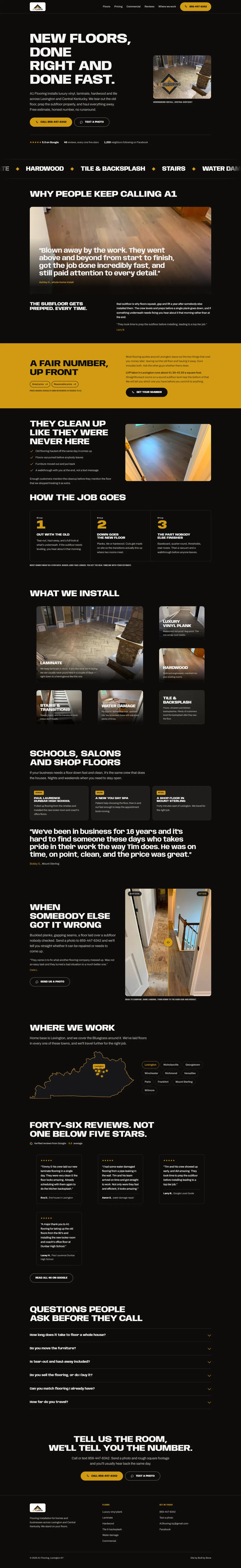 Flooring Contractor website, full page
