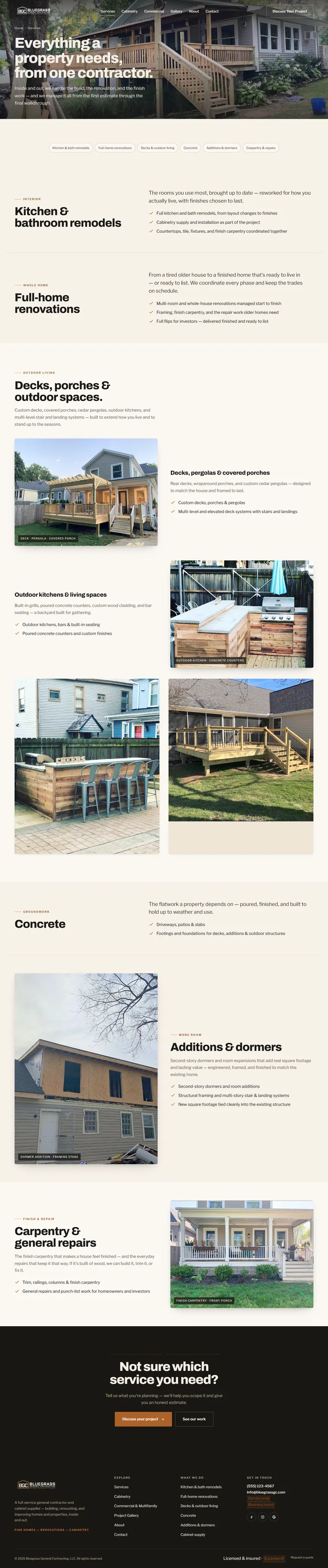 Services page