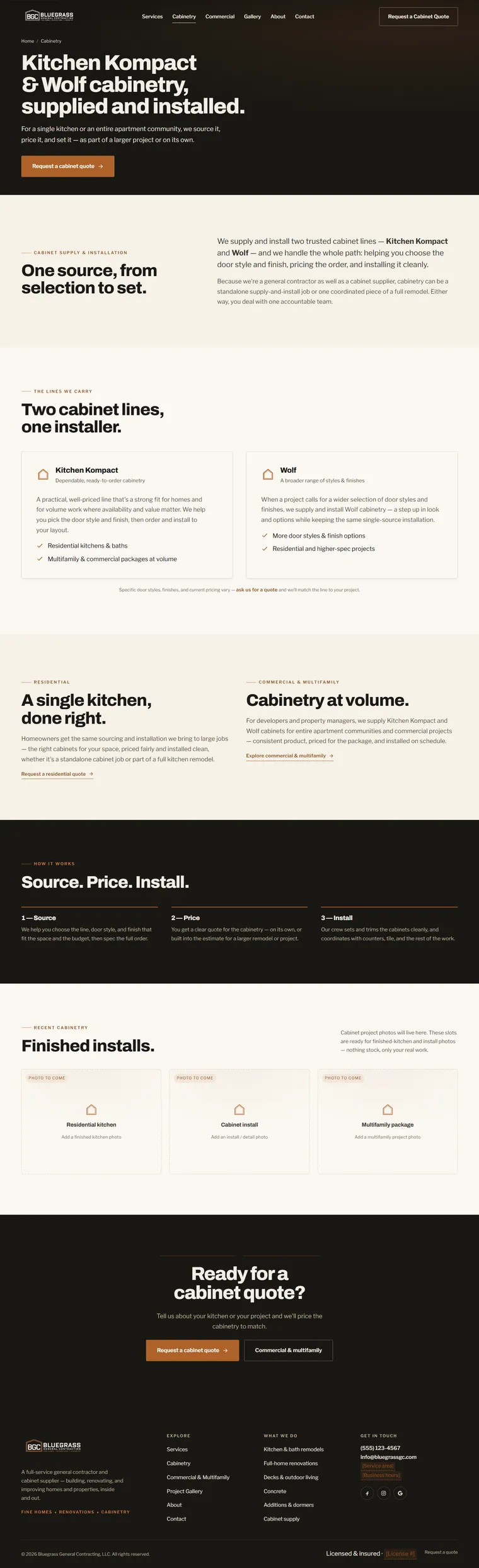 Cabinetry page