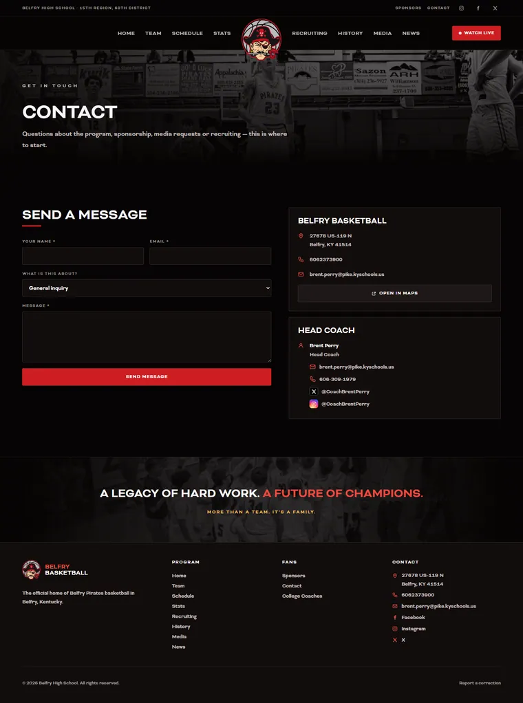 Contact page