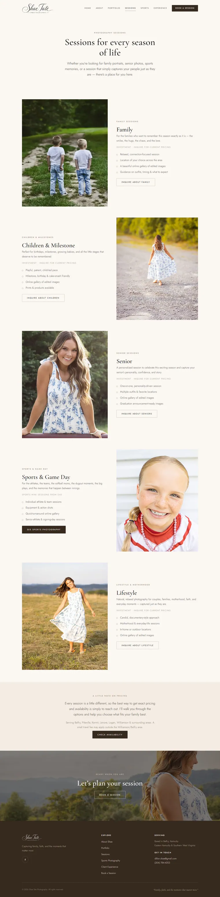 Services page