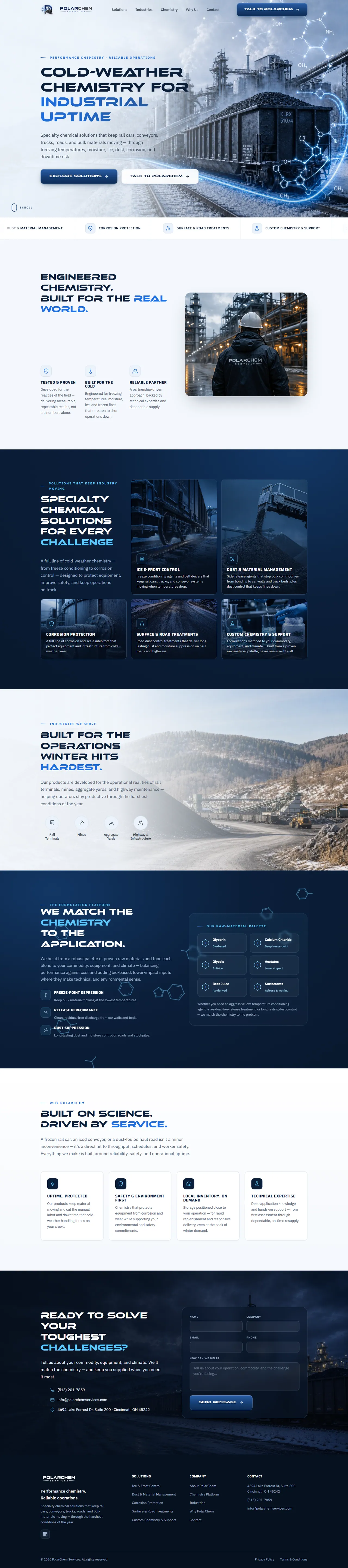 Industrial Specialty Chemicals website, full page